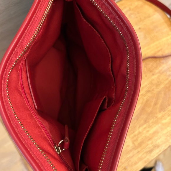 Coach Signature Coated Canvas Dark Brown and Red Crossbody Bag - Picture 14 of 16